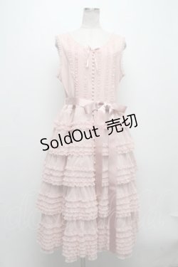 画像1: PINK HOUSE / ウーリーチュールフリル使いローンワンピース  ピンク S-24-11-29-047-LO-OP-AS-ZI