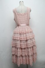 画像2: PINK HOUSE / ウーリーチュールフリル使いローンワンピース  ピンク S-24-11-29-047-LO-OP-AS-ZI (2)