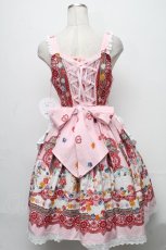 画像2: BABY,THE STARS SHINE BRIGHT / Pastoral Decoration Paletteエプロンジャンパースカート  ピンク S-24-12-01-059-BA-OP-AS-ZS (2)