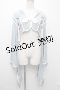 Ozz oneste / 着物袖ボレロ  サックス S-24-12-06-030-OO-TO-AS-ZS