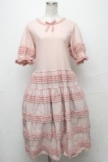 画像1: PINK HOUSE / ポリエステルシフォン使いワンピース  ピンク S-24-12-08-048-LO-OP-SZ-ZI (1)