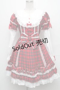 Angelic Pretty / Dolly Girl付け袖ワンピース(タータン  赤 S-24-12-09-053-AP-OP-HR-ZS