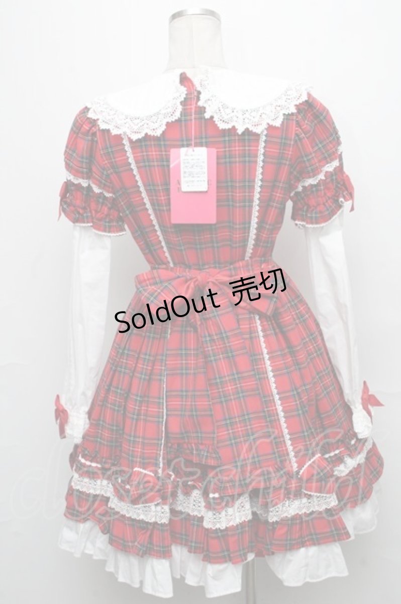画像2: Angelic Pretty / Dolly Girl付け袖ワンピース(タータン  赤 S-24-12-09-053-AP-OP-HR-ZS (2)