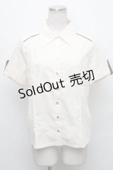Blue rouge / 半袖ブラウス  オフ S-24-12-09-028-CA-TO-AS-ZS