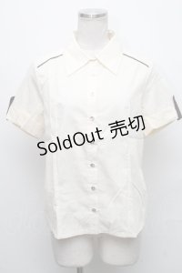 Blue rouge / 半袖ブラウス  オフ S-24-12-09-028-CA-TO-AS-ZS