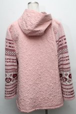 画像2: PINK HOUSE / ジャガードニット袖キルティングコート  ピンク S-24-12-09-036-LO-OP-AS-ZTC024 (2)