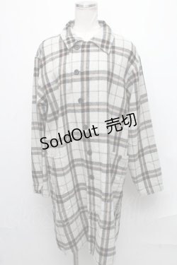 画像1: MILKBOY / ウールチェックロングシャツ  ベージュ S-24-12-13-051-MB-BL-AS-ZT174
