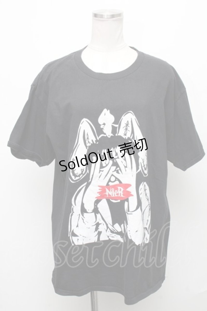 画像1: 【SALE】NieR CLOTHING / プリントカットソー  黒 S-24-12-15-052-PU-TO-AS-ZT188 (1)