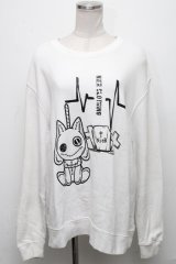 NieR Clothing / プリントトレーナー  白 S-24-12-15-063-PU-TO-HR-ZT376