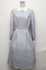 NieR Clothing / 配色切替ワンピース  サックス S-24-12-15-068-PU-OP-HR-ZT364