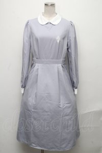 NieR Clothing / 配色切替ワンピース  サックス S-24-12-15-068-PU-OP-HR-ZT364