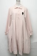 NieR Clothing / プリーツ切り替えトレンチワンピース  ピンクベージュ S-24-12-15-069-PU-OP-HR-ZT364