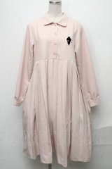 NieR Clothing / プリーツ切り替えトレンチワンピース  ピンクベージュ S-24-12-15-069-PU-OP-HR-ZT364
