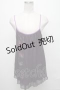 gouk / チュール重ね和柄キャミソール  紫 S-24-12-15-018-GO-TO-HR-ZS