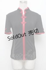 Qutie Frash / サイドメッシュトップス  黒ｘ赤 S-24-12-15-031-QU-TO-AS-ZS