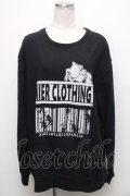 NieR Clothing / プリントトレーナー  黒 S-24-12-15-041-PU-TO-HR-ZT408