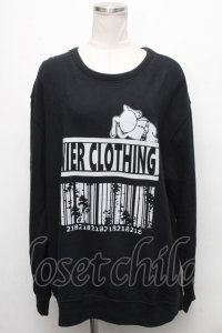 NieR Clothing / プリントトレーナー  黒 S-24-12-15-041-PU-TO-HR-ZT408