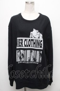 画像1: NieR Clothing / プリントトレーナー  黒 S-24-12-15-041-PU-TO-HR-ZT408