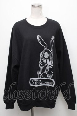画像1: NieR Clothing / プリントトレーナー  黒 S-24-12-15-042-PU-TO-HR-ZT408