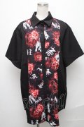 NieR Clothing / 転写プリントシャツ  黒 S-24-12-15-046-PU-TO-AS-ZT137