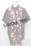 NieR Clothing / 転写プリントシャツ  黒 S-24-12-15-046-PU-TO-AS-ZT137