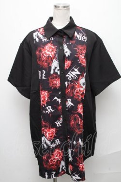 画像1: NieR Clothing / 転写プリントシャツ  黒 S-24-12-15-046-PU-TO-AS-ZT137