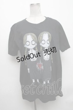 画像1: HEIHEI /  少女プリントTシャツ  黒 S-24-12-17-023-PU-TS-AS-ZI