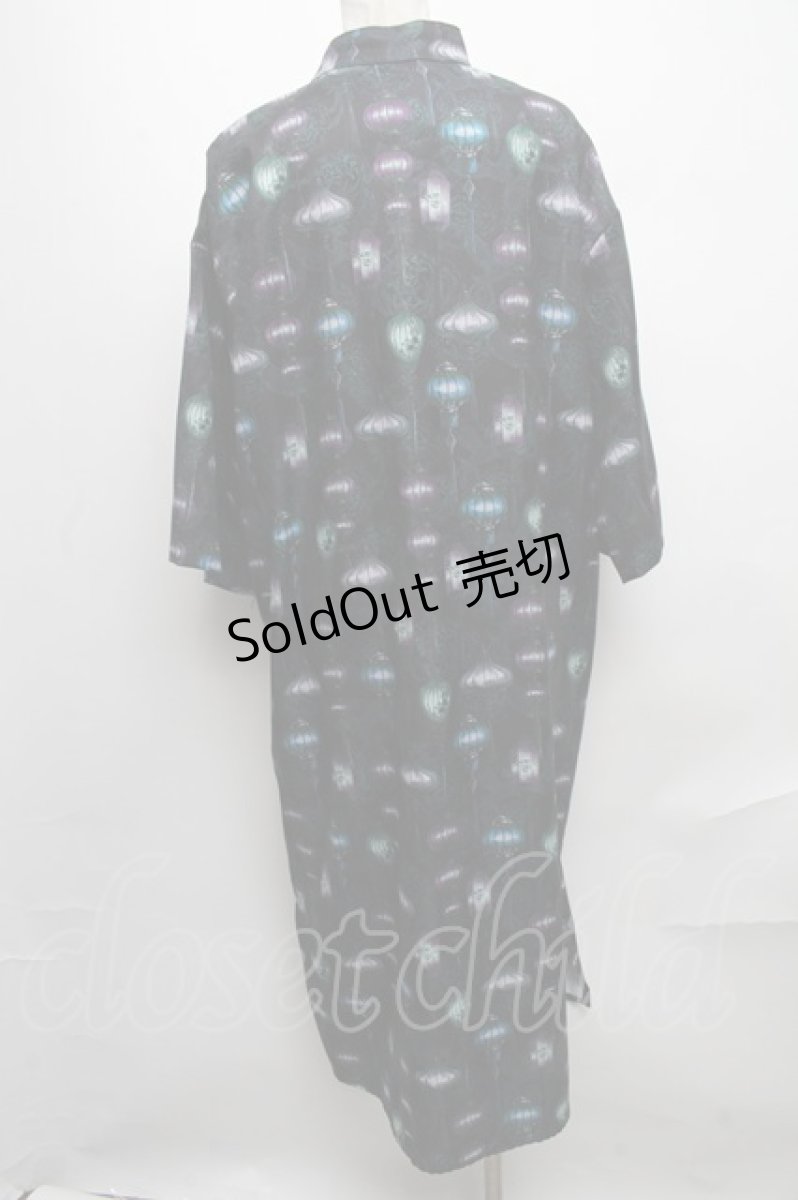 画像2: 【SALE】DXMOUVE / 花鳥提灯柄チャイナワンピース  ブルー S-24-12-17-030-PU-OP-ET-ZT407 (2)