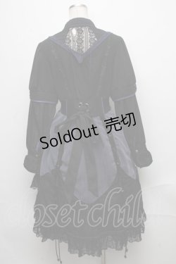 画像2: Ozz On / フロントジップ長袖ワンピース  黒ｘ紺 S-24-12-23-064-OO-OP-HR-ZS