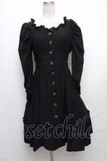 画像1: 【SALE】Swankiss / フロントボタンワンピース  黒 S-24-12-24-049-CA-OP-AS-ZT355 (1)