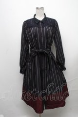 axes femme / ブローチ付バイカラーワンピース  赤ｘ紺 S-24-12-24-050-AX-OP-HR-ZI