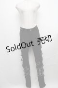 NAOTO SEVEN / サイド編み上げプリントパンツ  黒 S-24-12-24-083-HN-PA-HR-ZT149