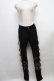 画像1: NAOTO SEVEN / サイド編み上げプリントパンツ  黒 S-24-12-24-083-HN-PA-HR-ZT149 (1)