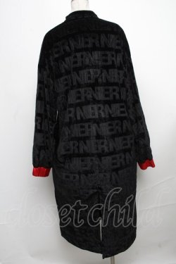画像2: NieR Clothing / チャイナボタンベロアロングワンピース  赤ｘ黒 S-24-12-24-047-PU-JA-HR-ZT188