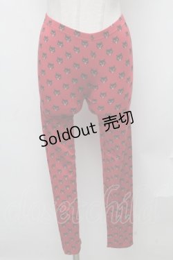 画像1: HYSTERIC GLAMOUR / ネコプリントレギンス  赤 S-24-12-27-082-PU-PA-AS-ZT189