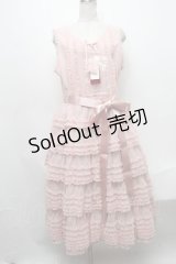 PINK HOUSE / ウーリーチュールフリル使いローンワンピース  ピンク S-24-12-29-065-LO-OP-AS-ZS