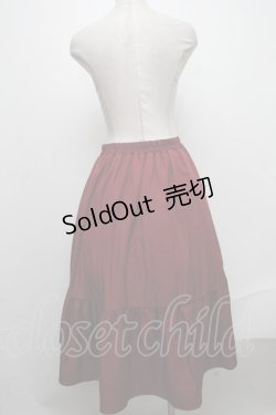 画像2: axes femme / チャイナ釦ラッフルスカート  ワイン S-24-12-29-074-AX-SK-HR-ZS