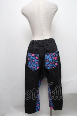画像2: LOVER'S ROCK / レオパード切替サルエルパンツ  黒 S-24-12-29-076-PU-PA-HR-ZT187