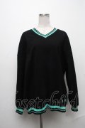 NieR Clothing / シエル配色ニット  黒ｘグリーン S-24-12-29-031-PU-TO-HR-ZT189