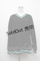 NieR Clothing / シエル配色ニット  黒ｘグリーン S-24-12-29-031-PU-TO-HR-ZT189