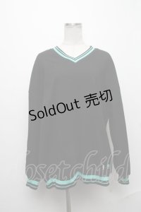 NieR Clothing / シエル配色ニット  黒ｘグリーン S-24-12-29-031-PU-TO-HR-ZT189