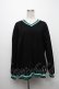 画像1: NieR Clothing / シエル配色ニット  黒ｘグリーン S-24-12-29-031-PU-TO-HR-ZT189 (1)