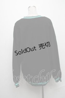 画像2: NieR Clothing / シエル配色ニット  黒ｘグリーン S-24-12-29-031-PU-TO-HR-ZT189