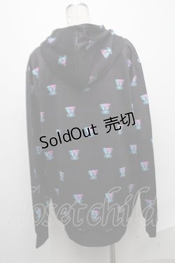 画像2: 【SALE】NieR CLOTHING / 転写ボタンデザインパーカー  黒 S-24-12-29-037-PU-TO-HR-ZT188