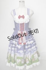 metamorphose / Dreamy Little Farm はしごレースフリルジャンパースカート  ラベンダー S-25-01-05-060-ME-OP-AS-ZS