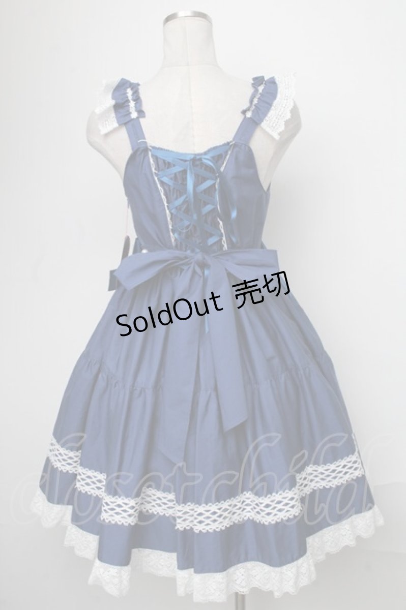 画像2: BABY,THE STARS SHINE BRIGHT / Pure Pearl bouquetジャンパースカート  青ｘ白 S-25-01-05-062-BA-OP-AS-ZS (2)