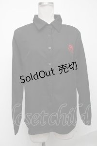 NieR Clothing / 刺繍シャツ  黒 S-25-01-05-028-PU-BL-AS-ZT188