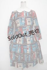 Jane Marple / British Libraryワンピース  ブルー S-25-01-05-043-JM-OP-HR-ZT362