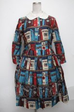 画像1: Jane Marple / British Libraryワンピース  ブルー S-25-01-05-043-JM-OP-HR-ZT362 (1)