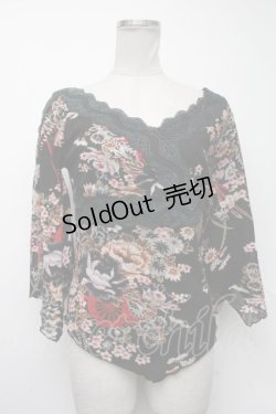 画像1: Ozz On / 着物袖チャイナトップス  黒 S-25-01-09-033-OO-TO-HR-ZS